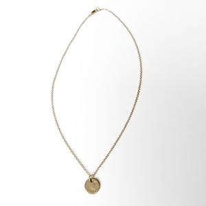 Minimalist Matte Gold-Plated Coin Pendant Necklace